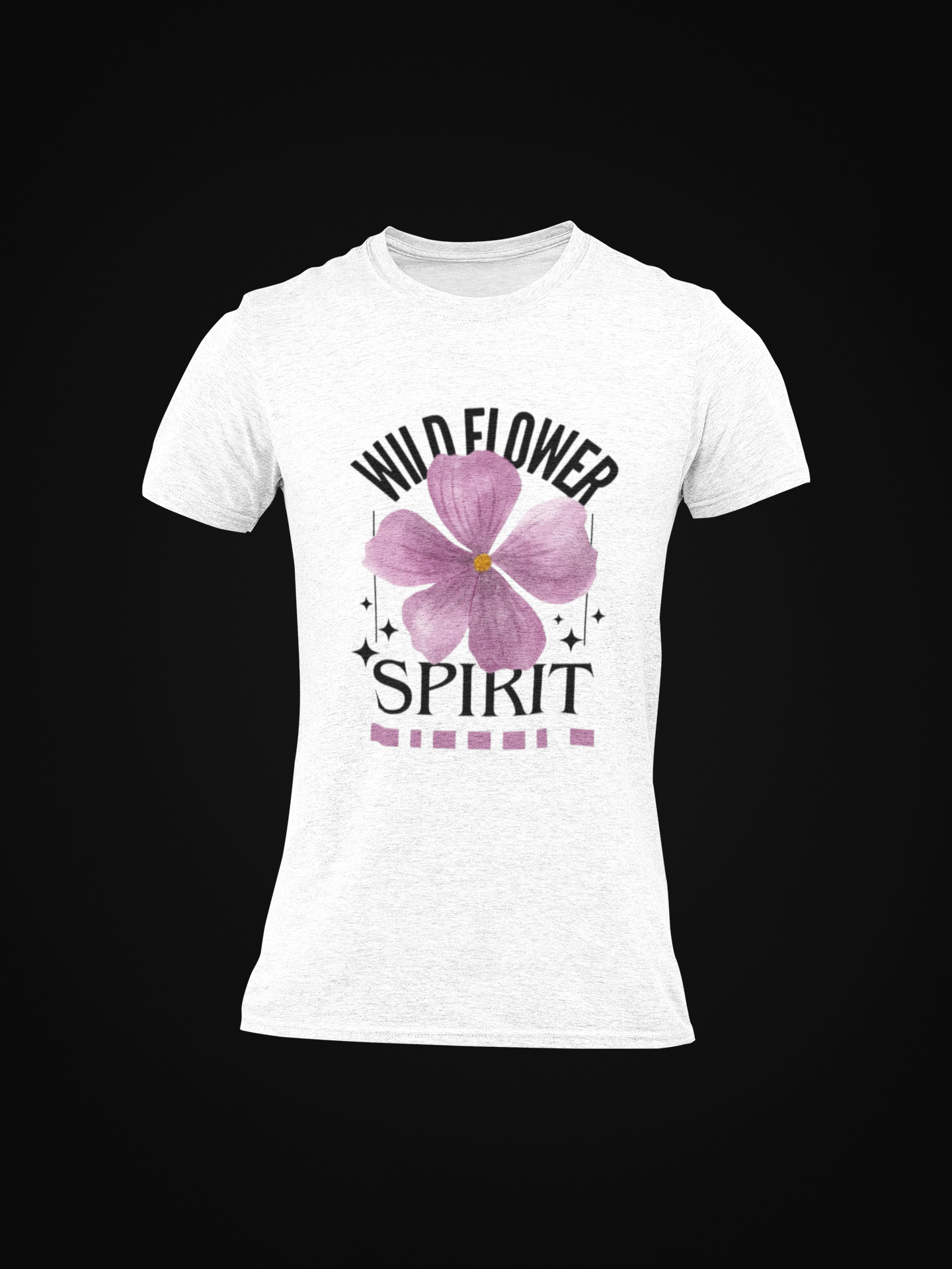 Men's Wild Flower Spirit Graphic Round Neck T-Shirt in White