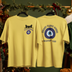 Unisex taupe oversized T-shirt with Evil Eye Energy Flow front and back print