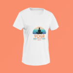 Unisex white round neck T-shirt with Yoga Take A Deep Breath graphic