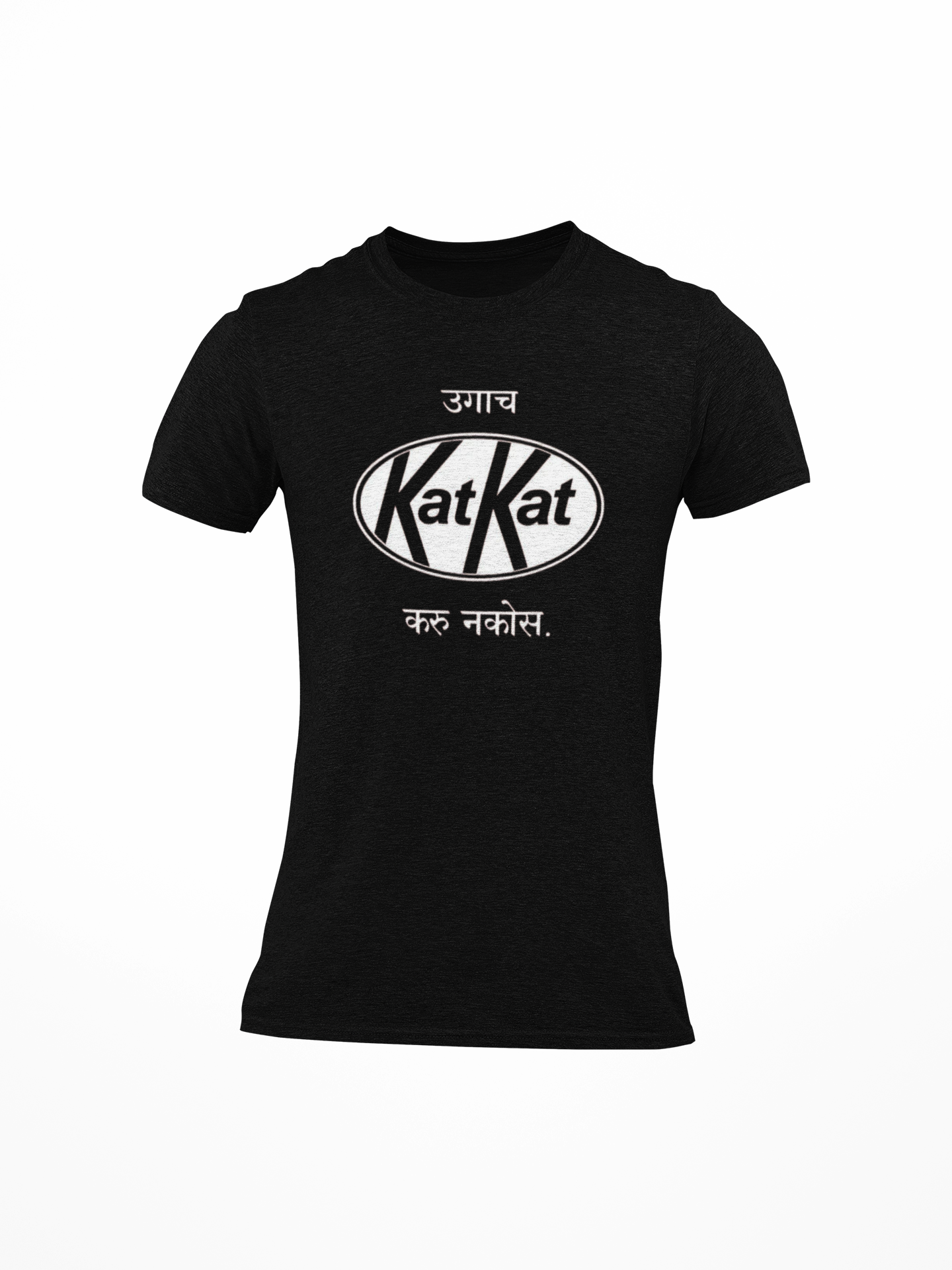 Women KatKat Marathi quote round neck T-shirt in black