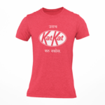 Women KatKat Marathi quote round neck T-shirt in red