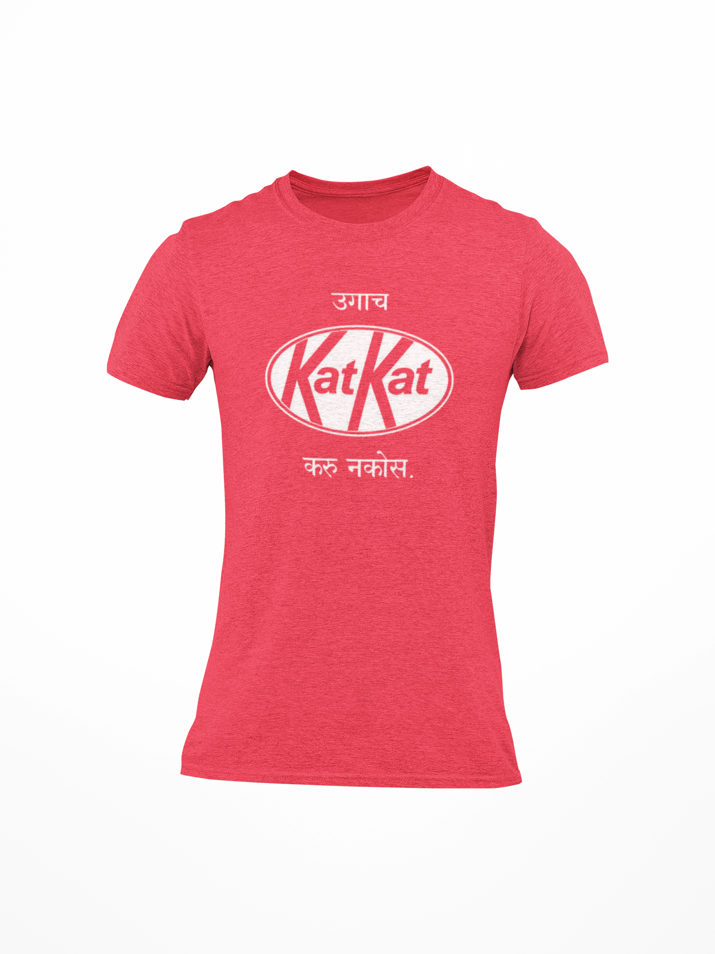 Women KatKat Marathi quote round neck T-shirt in red